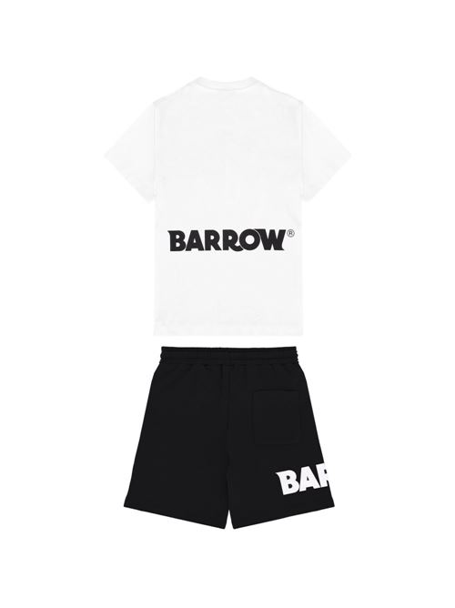 Completo unisex Barrow Kids bianco e nero con t-shirt e bermuda BARROW KIDS | JUTB167002/13